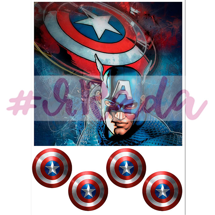 картинка Вафельная картинка "Капитан Америка №1.1" от магазина ЯРада