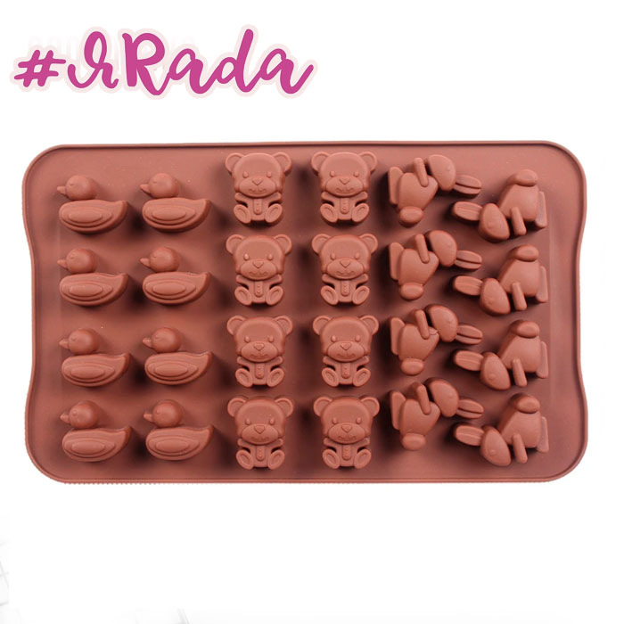 картинка Форма для льда и шоколада "Утки, мишки, зайцы" 24 ячейки от магазина ЯРада