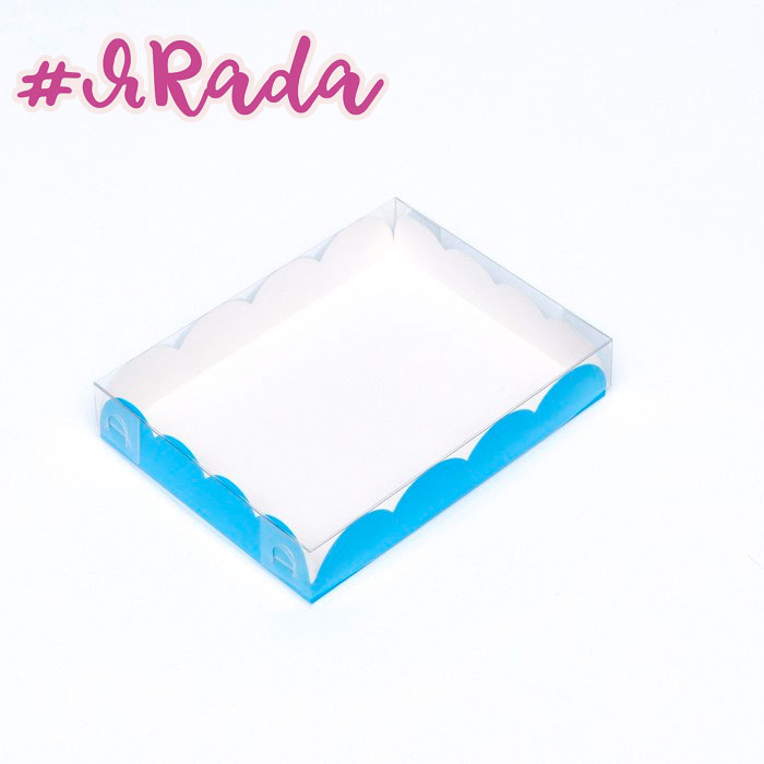 картинка Коробочка для печенья синяя, 14 х 10,5 х 2,5 см от магазина ЯРада
