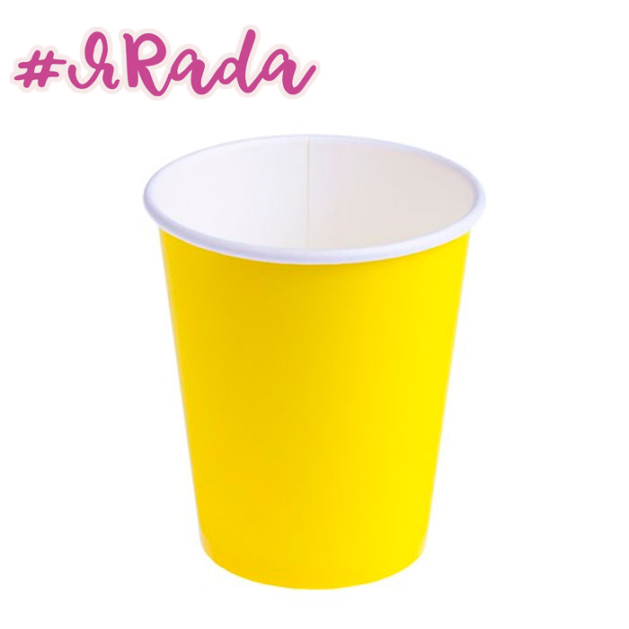 картинка Бумажный стаканчик, 1шт, 250 мл (желтый) от магазина ЯРада