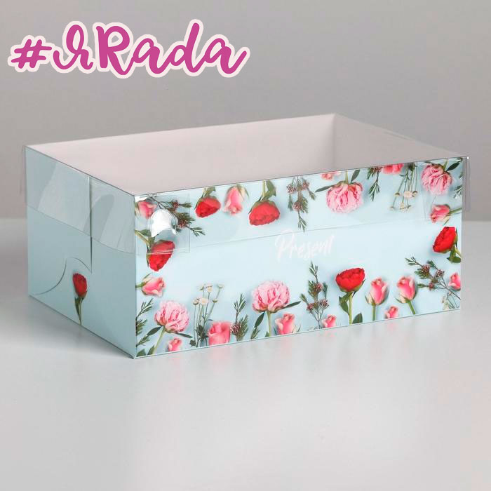 картинка Коробка на 6 капкейков "Present", 23 × 16 × 10 см от магазина ЯРада