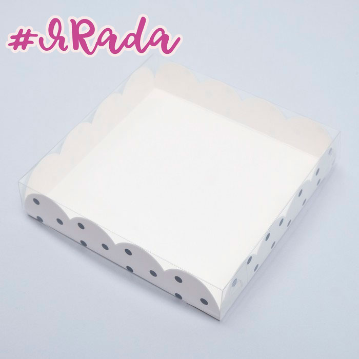 картинка Коробочка для печенья "Горох", белая, 15 х 15 х 3 см (крупный край) от магазина ЯРада