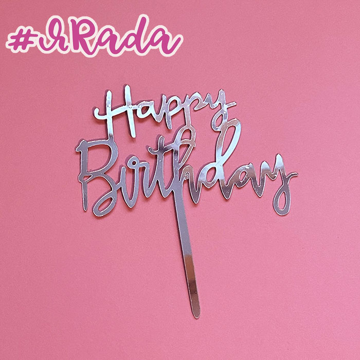 картинка Топпер "Happy Birthday №3" цвет серебро от магазина ЯРада