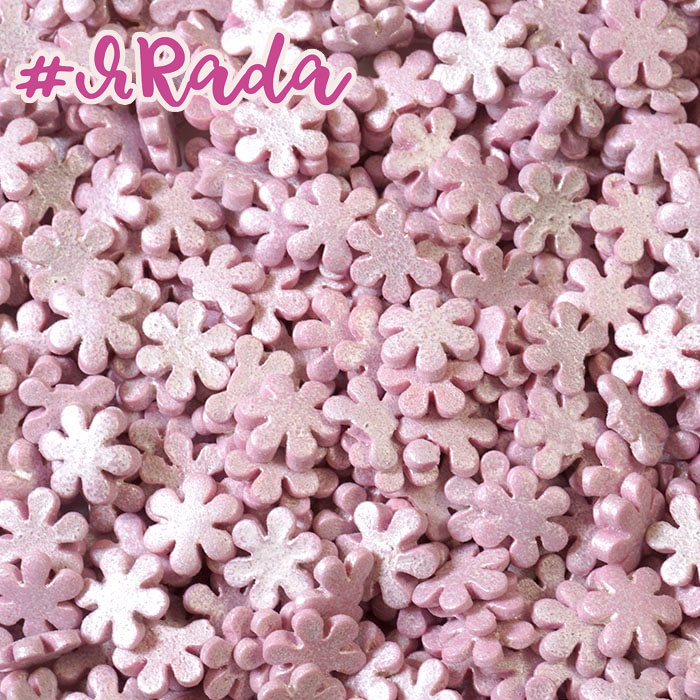 картинка Посыпка "Снежинки сиреневые перламутровые", 50 г от магазина ЯРада