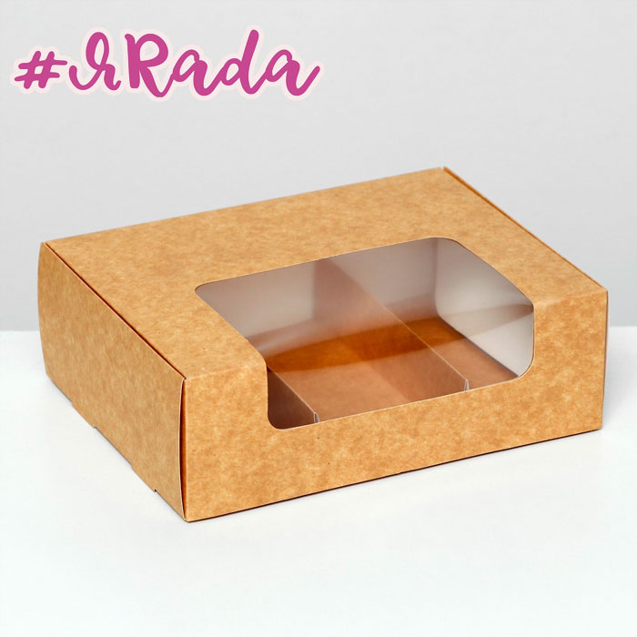 картинка Коробка для 3 эклеров, крафт, 20 x 15 x 6 см от магазина ЯРада