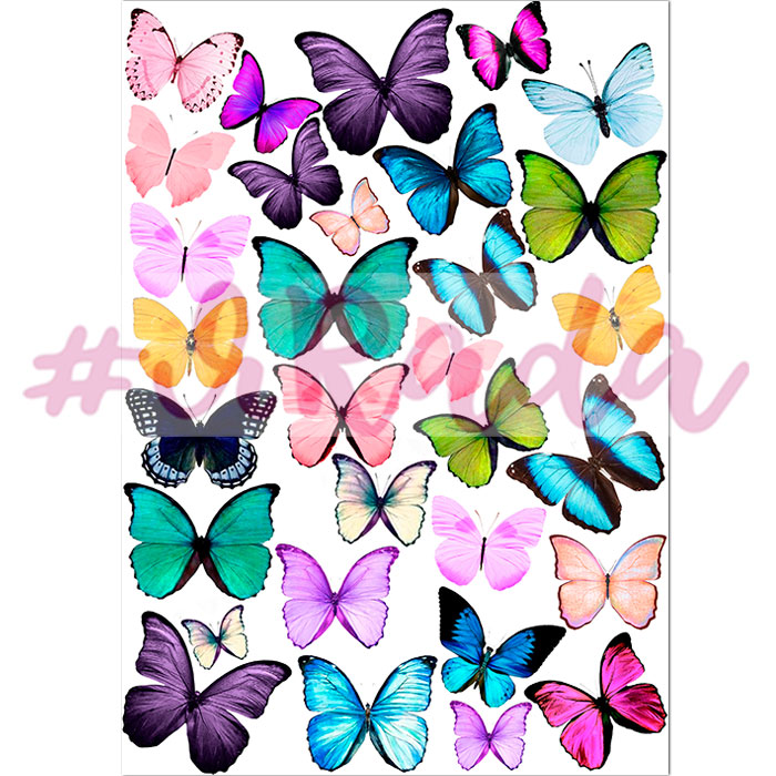картинка Вафельная картинка "Бабочки №4" от магазина ЯРада