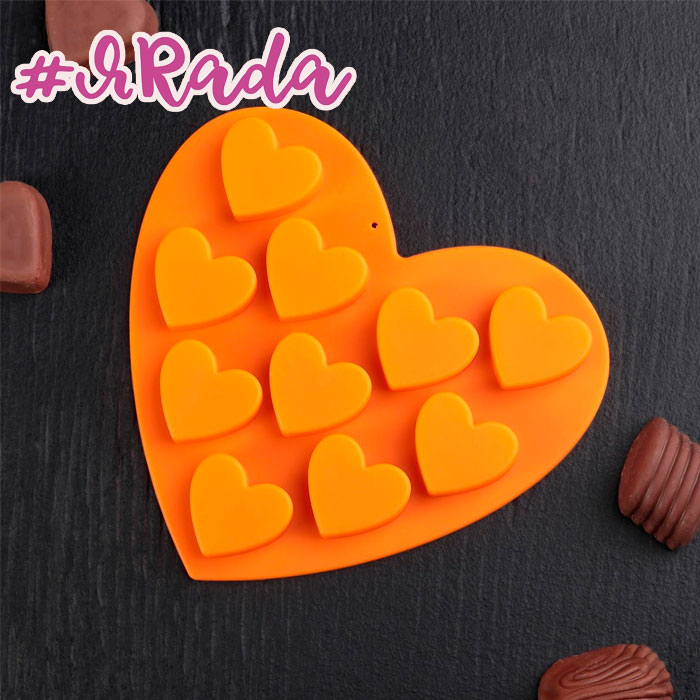картинка Форма для льда и шоколада "Сердечки", 10 ячеек от магазина ЯРада