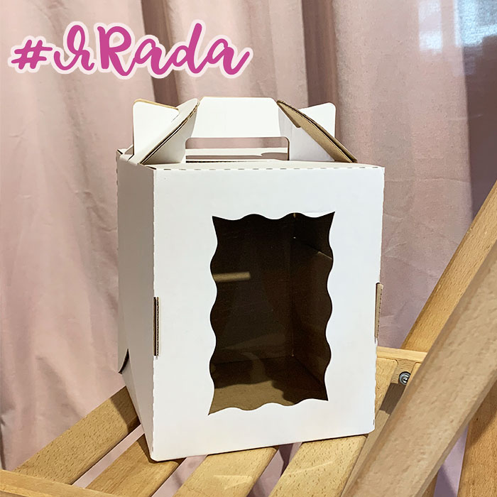 картинка Коробка для торта с окном и ручками,16х16х20 см от магазина ЯРада