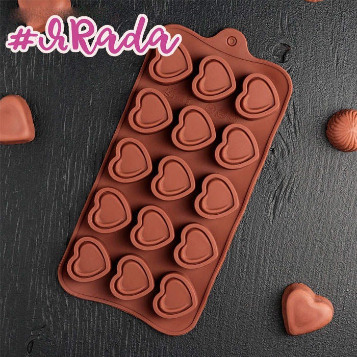 картинка Форма для льда и шоколада «Сладкое сердце», 22×10,5 см, 15 ячеек (2,2×2,8 см) от магазина ЯРада