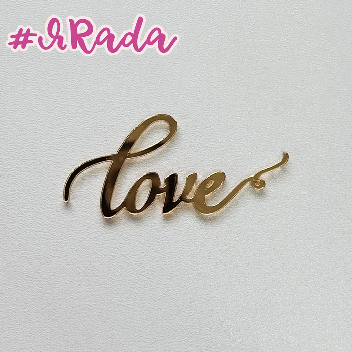 картинка Топпер акриловый "Love №3", золото, 7х3см от магазина ЯРада