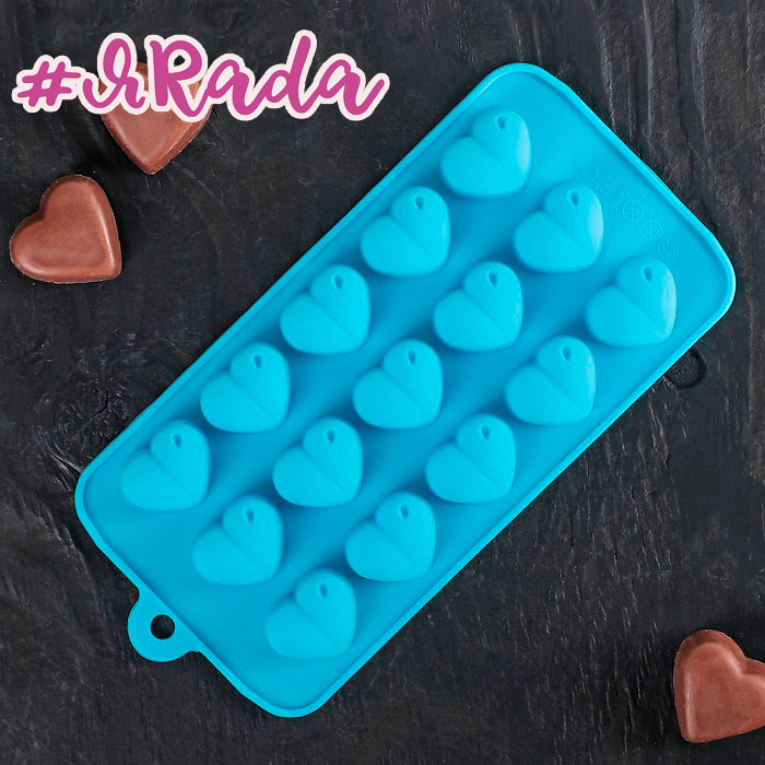 картинка Форма для льда и шоколада "Сердечки", 15 ячеек от магазина ЯРада