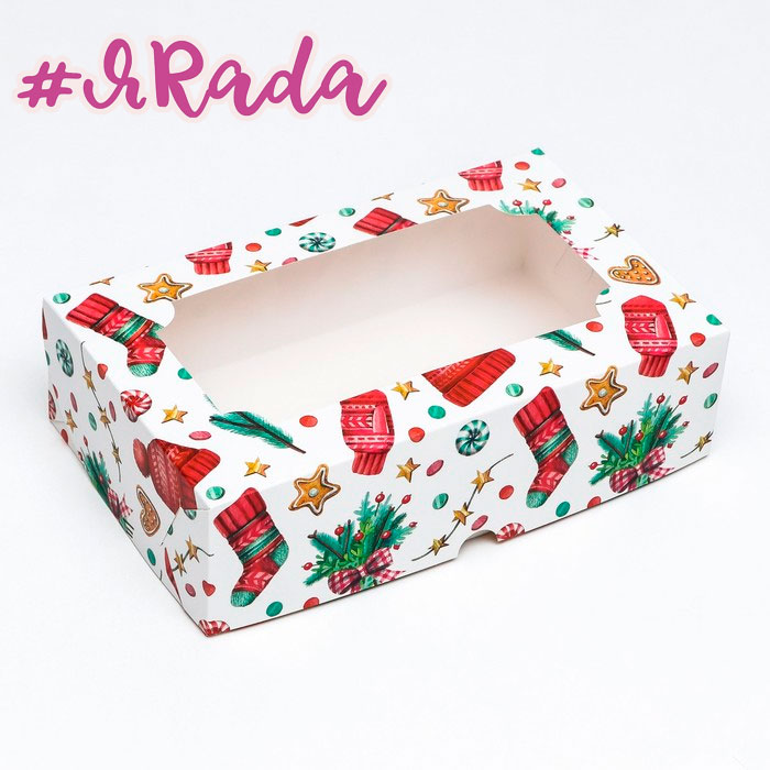 картинка Коробка «Новогодний паттерн», 25×15×7 см от магазина ЯРада