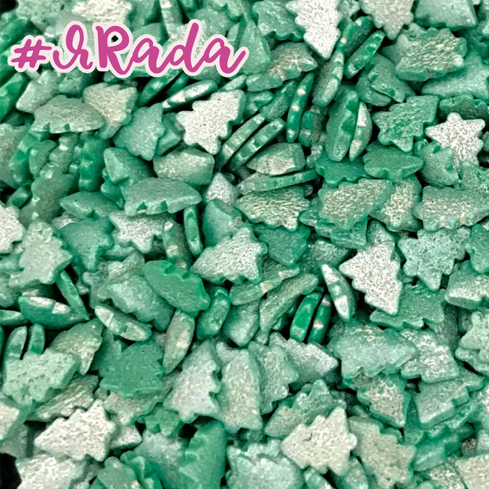 картинка Посыпка "Елки зеленые перламутровые", 50 г от магазина ЯРада