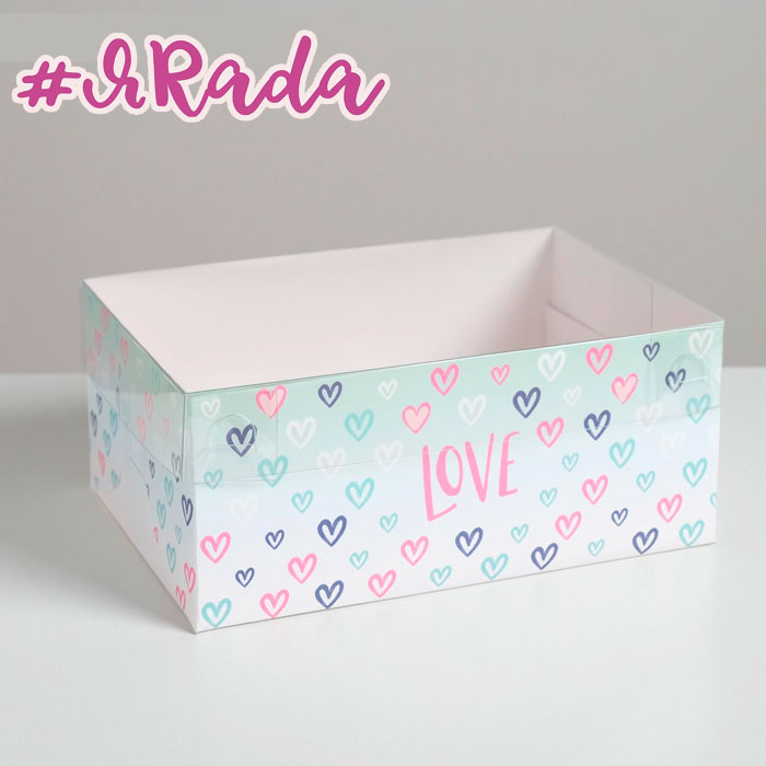 картинка Коробка на 6 капкейков Love, 23 × 16 × 10 см от магазина ЯРада