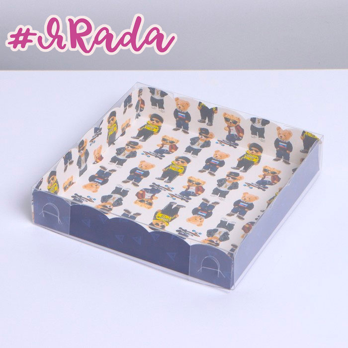 картинка Коробка для пряников «Мишки», 15 × 15 × 3 см от магазина ЯРада