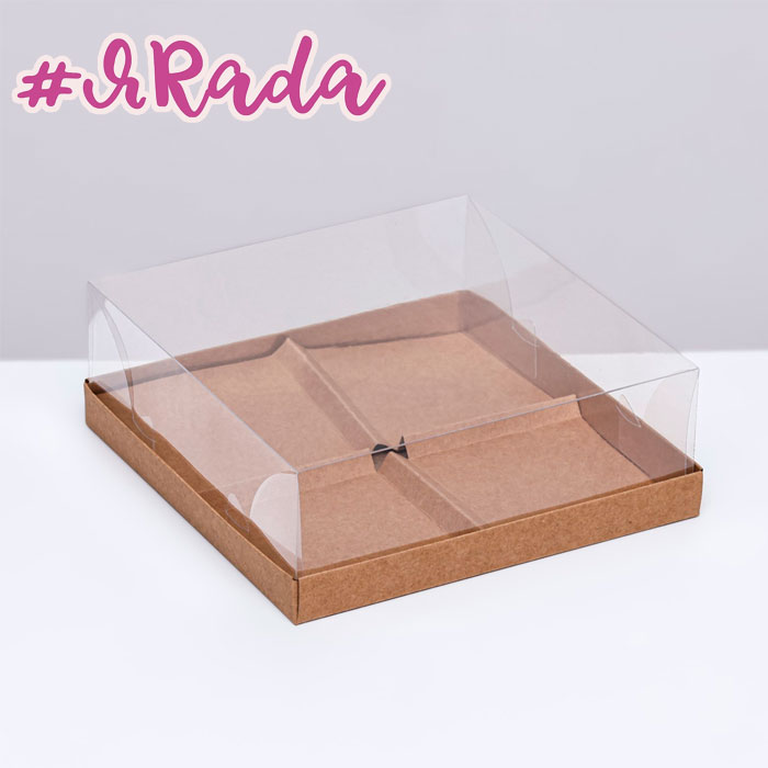 картинка Коробка для 4 муссовых пирожных крафт,17x17x6см от магазина ЯРада