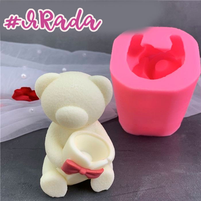 картинка Молд "Мишка с розой" 3D 7,6см от магазина ЯРада