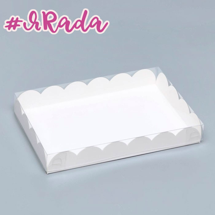 картинка Коробочка для печенья, белая, 22 х 15 х 3 см (крупный край) от магазина ЯРада