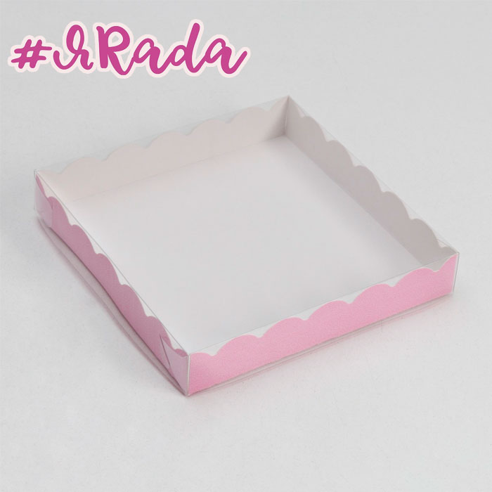 картинка Коробочка для печенья, розовая, 18 х 18 х 3 см от магазина ЯРада