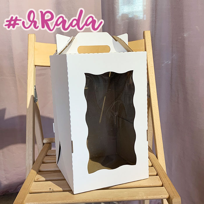 картинка Коробка для торта с окном и ручками,18х18х30 см от магазина ЯРада