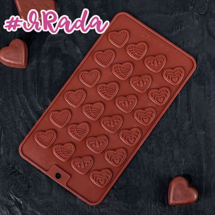 картинка Форма для льда и шоколада "Сердечки", 24 ячейки от магазина ЯРада
