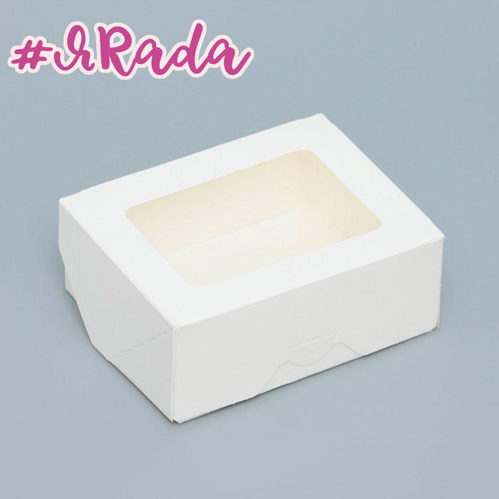 картинка Коробка складная, с окном, белая, 10 х 8 х 4 см от магазина ЯРада